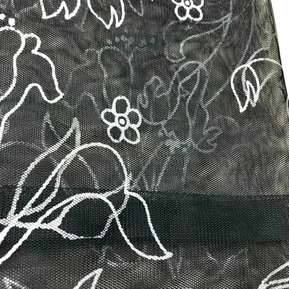 Wrap Scarf Sheer Floral Black & Silver - Picture 13 of 15
